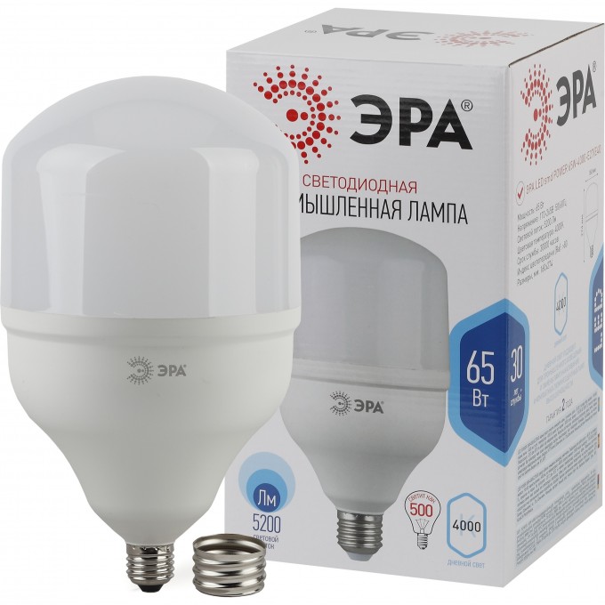 Лампа светодиодная ЭРА STD LED POWER T160-65W-4000-E27/E40 Е27 / Е40 65 Вт колокол нейтральный белый свет B0027923