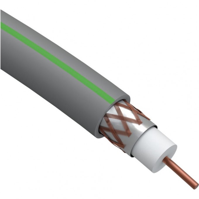 Кабель коаксиальный ЭРА SAT 703 B, 75 Ом, Cu/(оплётка Cu 75%), нг(А)HF, цвет серый, бухта 100 м B0044616