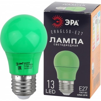 Лампа светодиодная ЭРА ERAGL50-E27 A50 3Вт груша зел. E27 13SMD для белт-лайт Б0049579