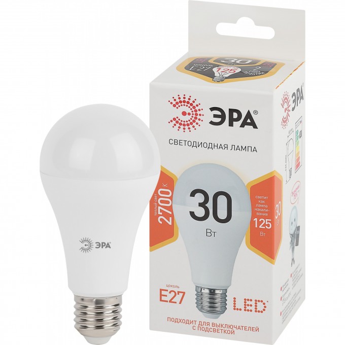 Лампа светодиодная ЭРА LED A65-30W-827-E27 A65 30Вт груша E27 тепл. бел. Б0048015 B0048015