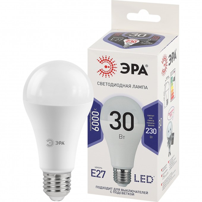 Лампа светодиодная ЭРА LED A65-30W-860-E27 A65 30Вт груша E27 холод. бел. B0048017