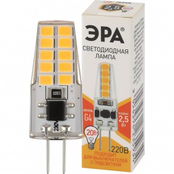 Лампа светодиодная ЭРА LED-JC-2.5W-220V-SLC-827-G4 JC 2.5Вт капсула G4 тепл. бел. 220В Б0049091