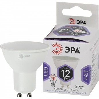 Лампа светодиодная ЭРА LED MR16-12W-860-GU10 MR16 12Вт софит GU10 холод. бел.