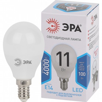 Лампа светодиодная ЭРА P45-11W-840-E14 шар 880лм Б0032988
