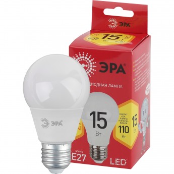 Лампа светодиодная ЭРА RED LINE LED A60-15W-827-E27 R 15вт A60 груша 2700К тепл. бел. E27 Б0046355