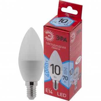 Лампа светодиодная ЭРА RED LINE LED B35-10W-840-E14 R 10Вт B35 свеча 4000К нейтр. бел. E14 Б0049642 Лампа светодиодная ЭРА RED LINE LED B35-10W-840-E14 R 10Вт B35 свеча 4000К нейтр. бел. E14 Б0049642