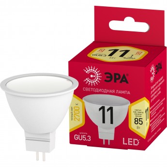 Лампа светодиодная ЭРА RED LINE LED MR16-11W-827-GU5.3 R GU5.3 11Вт софит тепл. бел. свет Б0056064