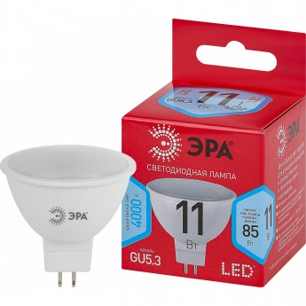 Лампа светодиодная ЭРА RED LINE LED MR16-11W-840-GU5.3 R 11Вт MR16 софит 4000К нейтр. бел. GU5.3 Б0052441