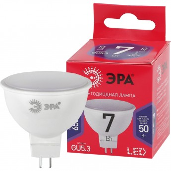 Лампа светодиодная ЭРА RED LINE LED MR16-7W-865-GU5.3 R 7Вт MR16 софит 6500К холод. бел. GU5.3