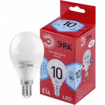 Лампа светодиодная ЭРА RED LINE LED P45-10W-840-E14 R 10Вт P45 шар 4000К нейтр. бел. E14 Б0050233