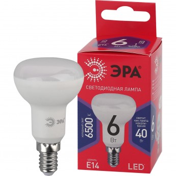 Лампа светодиодная ЭРА RED LINE LED R50-6W-865-E14 R 6Вт R50 рефлектор 6500К холод.бел. E14 Б0045335