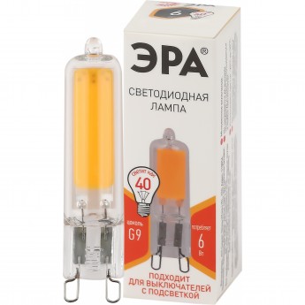 Лампа светодиодная ЭРА STD LED JCD-6W-GL-827-G9 JCD 6Вт капсула G9 тепл. бел. Б0049085 Лампа светодиодная ЭРА STD LED JCD-6W-GL-827-G9 JCD 6Вт капсула G9 тепл. бел. Б0049085