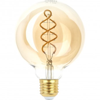 Лампочка светодиодная ЭРА F-LED G95-7W-824-E27 spiral gold E27 / Е27 7Вт филамент шар золотистый