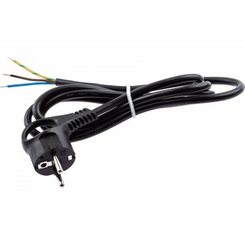 Шнур сетевой с вилкой ЭРА U-3x1,5-5m-B с заземлением 5м ПВС 3x1,5мм2 черный