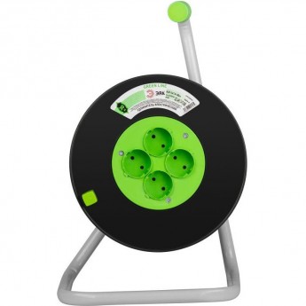 Удлинитель на пластиковой катушке ЭРА GREEN LINE Б0065083 4х30м без заземления KAT-2x1.5-30m ПВС 2х1.5